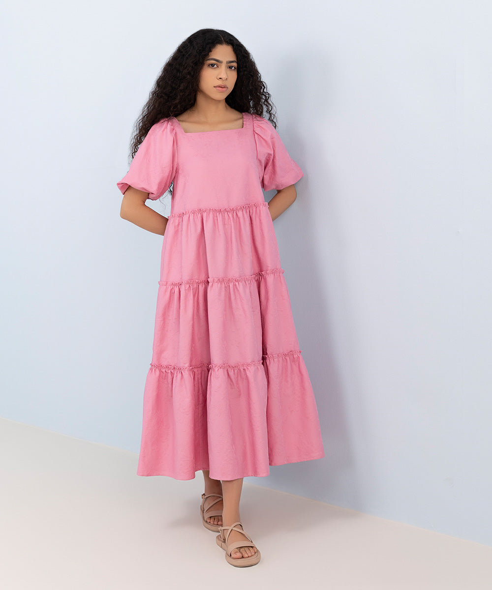 Buy Pink Cutdana Net Designer Gown - Koskii